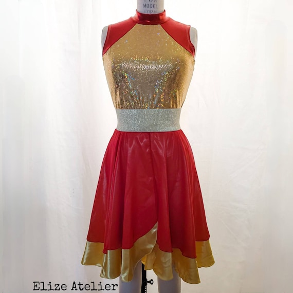 red and gold praise dance dress
