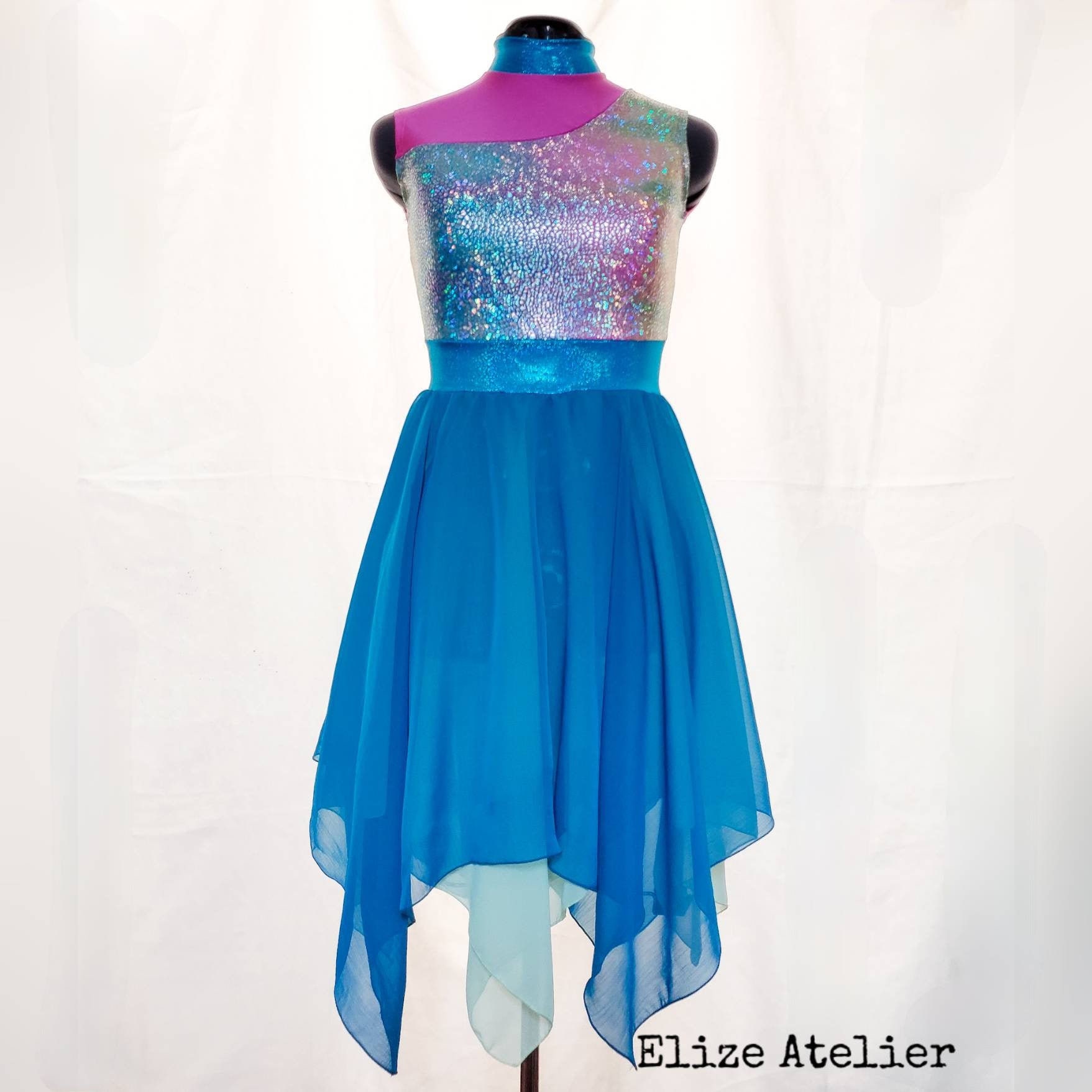Anna Dance Woman Dress/ Mock Neck Colorful Two Layer Peak - Etsy Anna Dance Woman Dress/ Mock Neck Colorful Two Layer Peak - Etsy