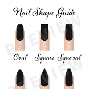 Vormgids nagel, bord nagelstudio, nagelvormen, decor nagelstudio, digitale kunst, digitaal bord, nagels, cadeau EASY PRINT DIGITAAL bestand 8,5 x 11 inch