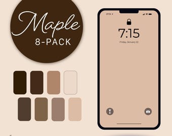 Brown Palette iPhone Wallpaper | Solid Color Lock Screen (8er Pack)