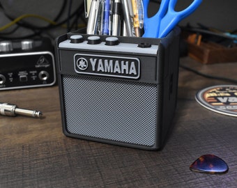 Guitar Amp Desk Organizer: Personalized Musician Pencil Holder