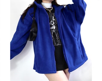 Blue deadstock zip up fleece jacket