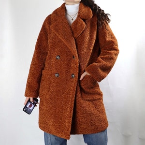 Burnt orange teddy bear coat deals