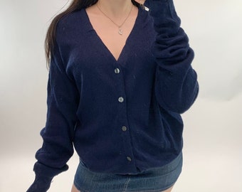 Vintage navy button up cardigan
