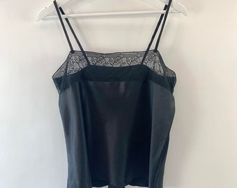 A size UK 10/12, 00's black lace cami top