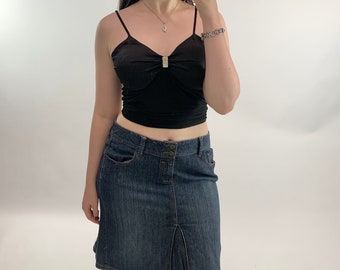 00s denim midi skirt