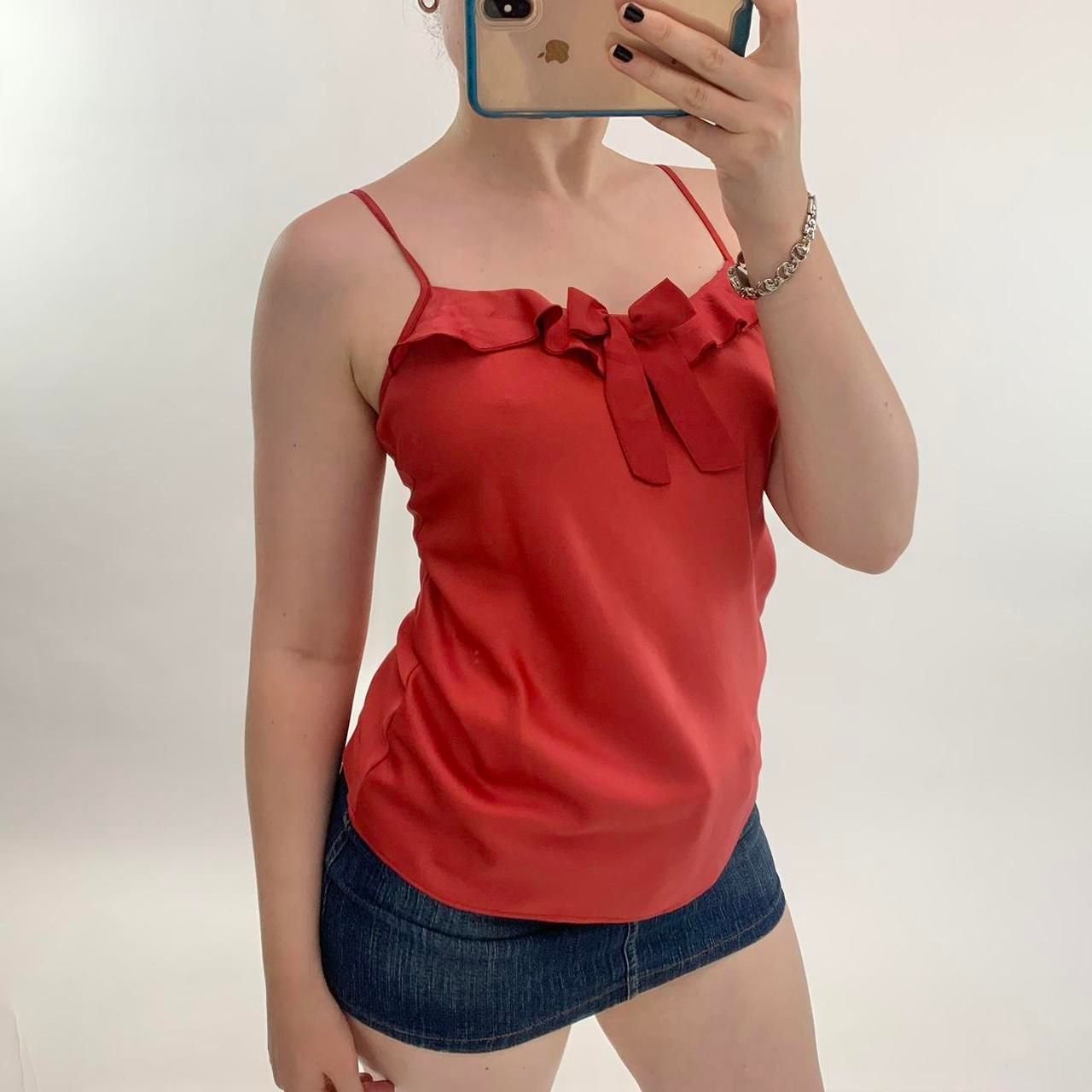 A size UK 8, 00's red bow cami top