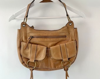 00's light brown leather shoulder bag