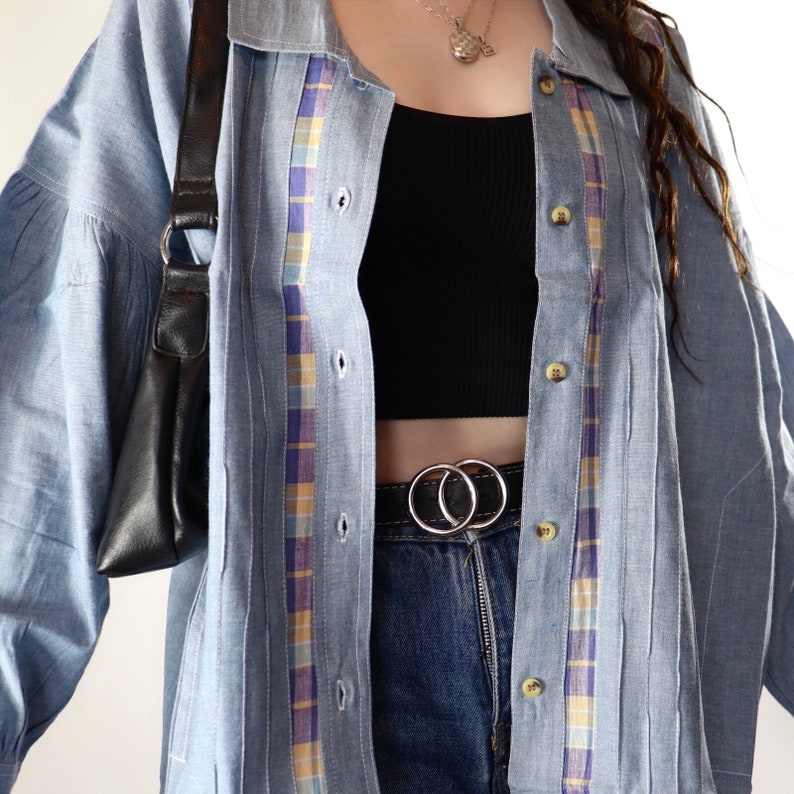 Vintage dead stock denim button up shirt jacket image 2