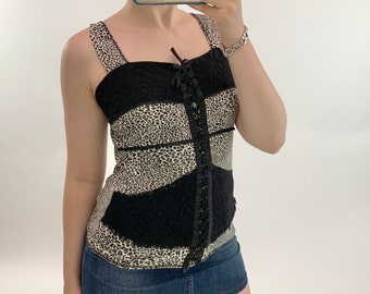 A size M, 00's animal print cami top