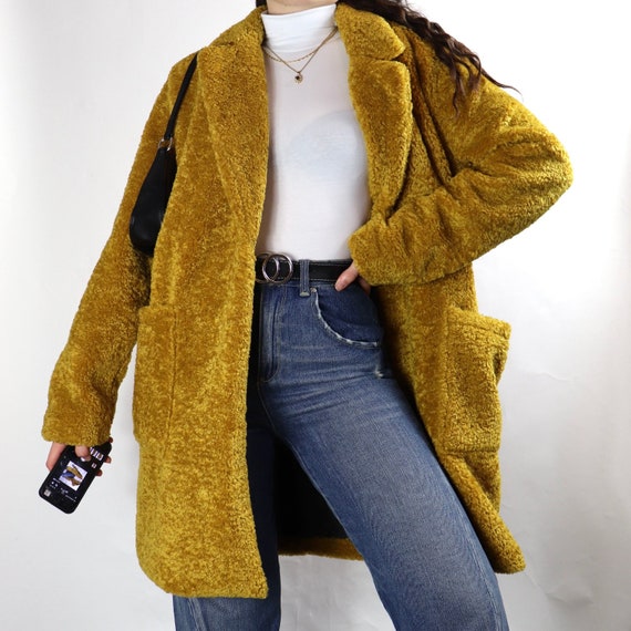 mustard teddy bear jacket