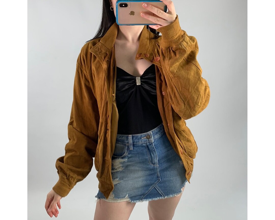 Vintage Brown Suede Leather Jacket - Etsy