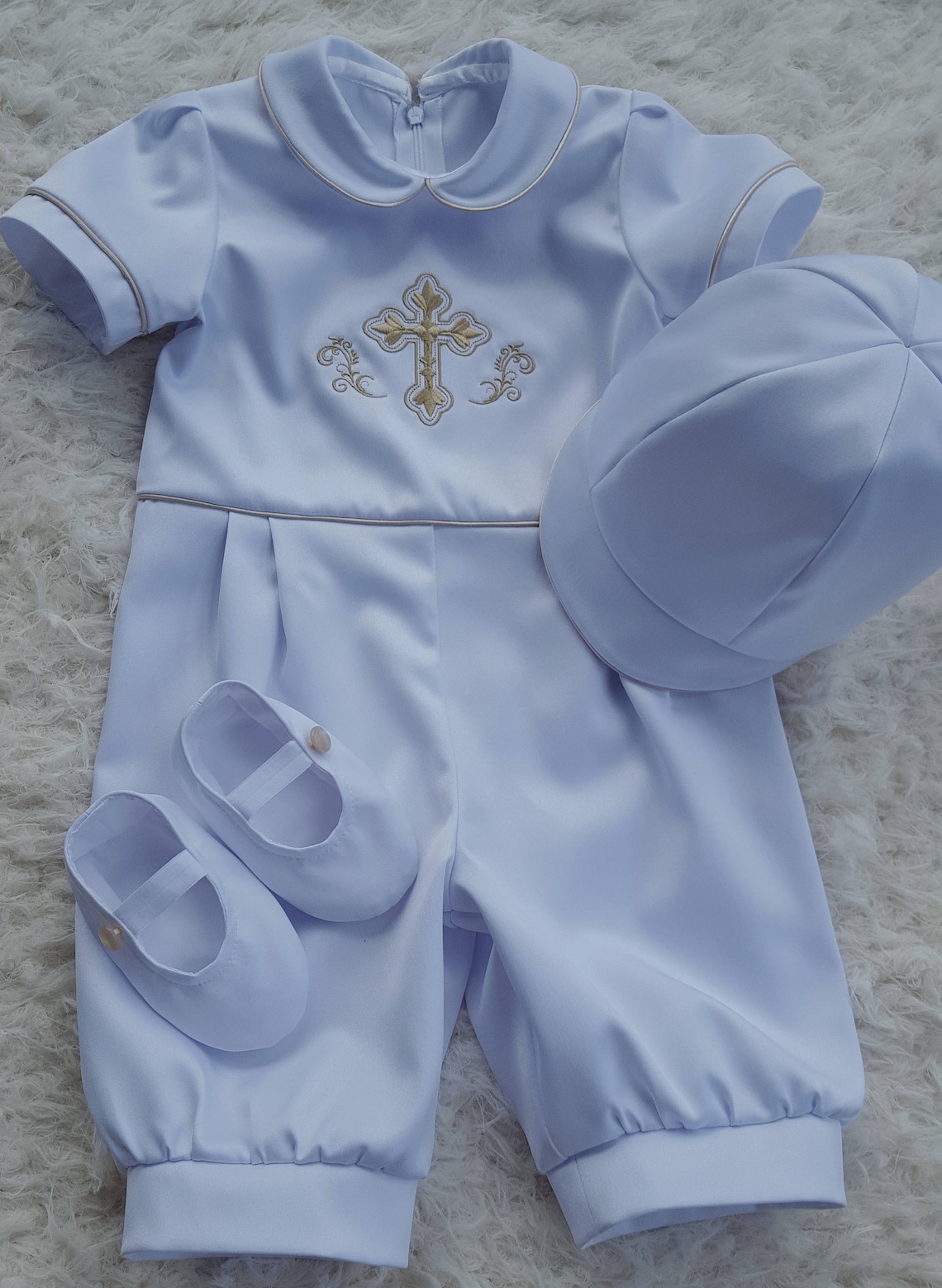 Boy Baptism Personalized Romper Boys Christening Jumpsuit Etsy