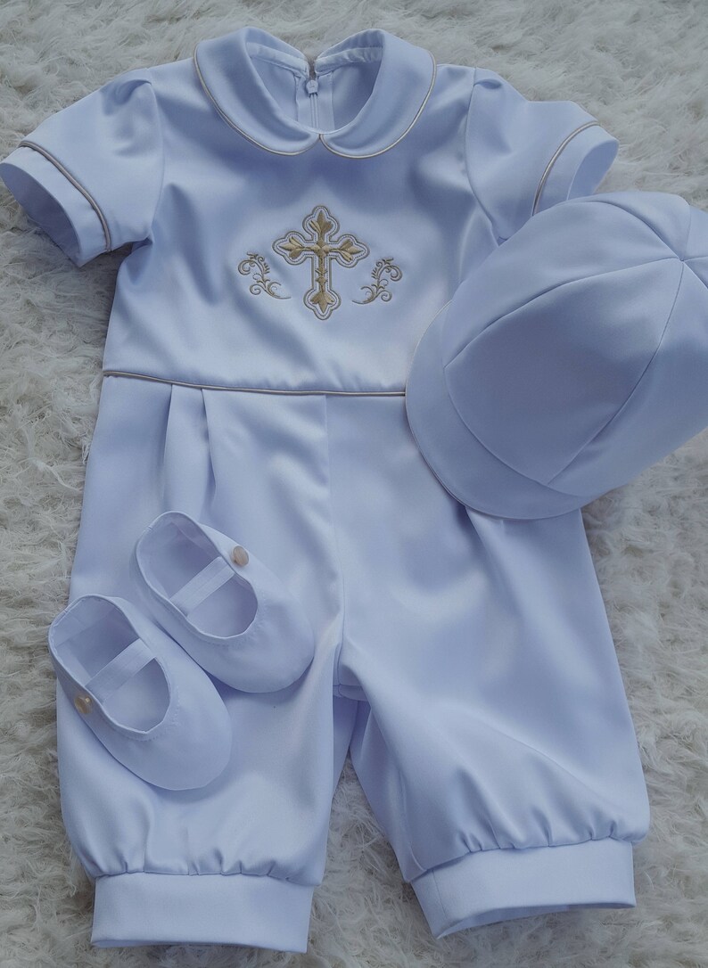 Boy Baptism Personalized Romper Boys Christening Jumpsuit Etsy