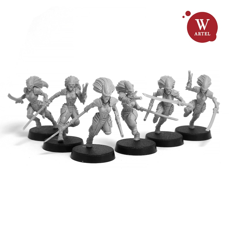 by W Artel 28mm wargaming and collectible miniatures Voidstalkers Squad 5 + Leader