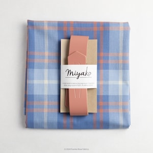 Furoshiki Bag Kit with Fableism Arcade Plaid in Lazuli & Pink Handle