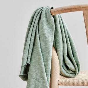Organic Cotton Sweater Knit Fabric in Mint Green, by Mind the Maker