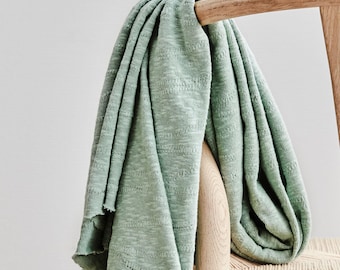 Tejido de punto de algodón orgánico para suéter en verde menta, de Mind the Maker
