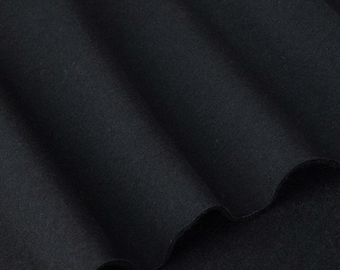 Bamboo Cotton Dream Fleece in Black | Heavy weight, super soft, stretch sweatshirt fleece fabric for hoodies, joggers