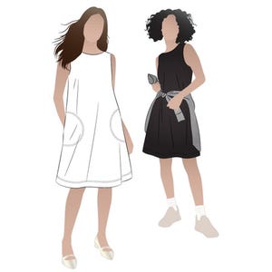Lena Etuikleid Schnittmuster von Style Arc, US Grössen 0-32, ärmelloses Sommerkleid in A-Linie mit Taschen