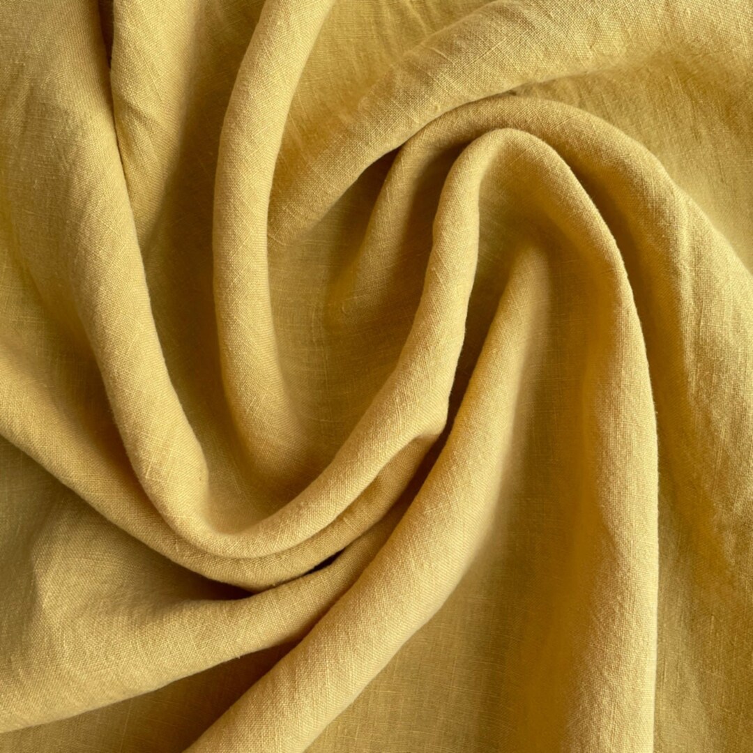 Softwashed Lightweight Linen Fabric Fabric in Lemon Stonewashed