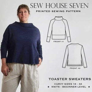 Toaster Sweater Sewing Pattern | Plus Size 16-34 | Sew House Seven | Two in one sweater and sweatshirt