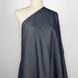 Italian Tencel Chambray Fabric in Steel Blue, for Shirts & Button Ups image 2