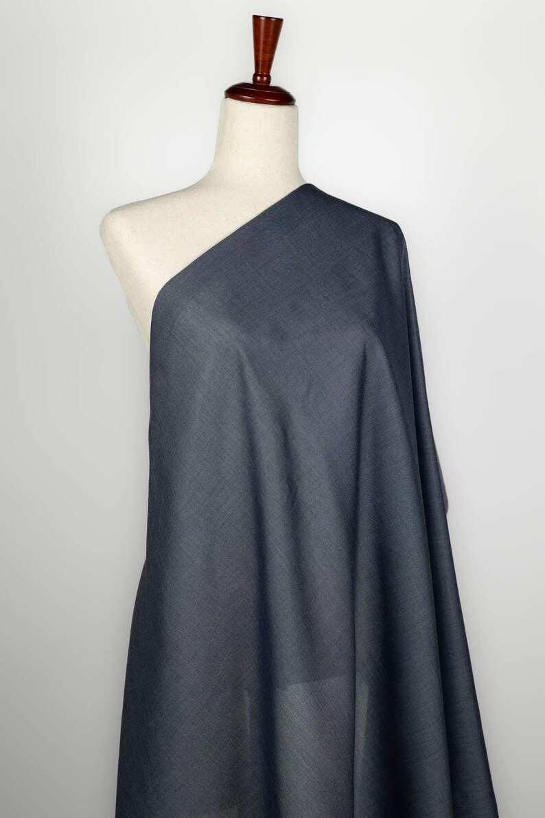 Italian Tencel Chambray Fabric in Steel Blue, for Shirts & Button Ups image 2