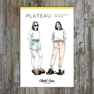 Plateau Jogger Pants & Shorts - Sewing Pattern by Closet Core - Sizes 0-20 - Sweatpants and lounge shorts with drawstring, elastic, pockets