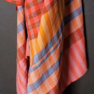 Saltwater Taffy Laundered Linen Check Fabric - Premium European Yarn-Dyed Gingham by Merchant & Mills