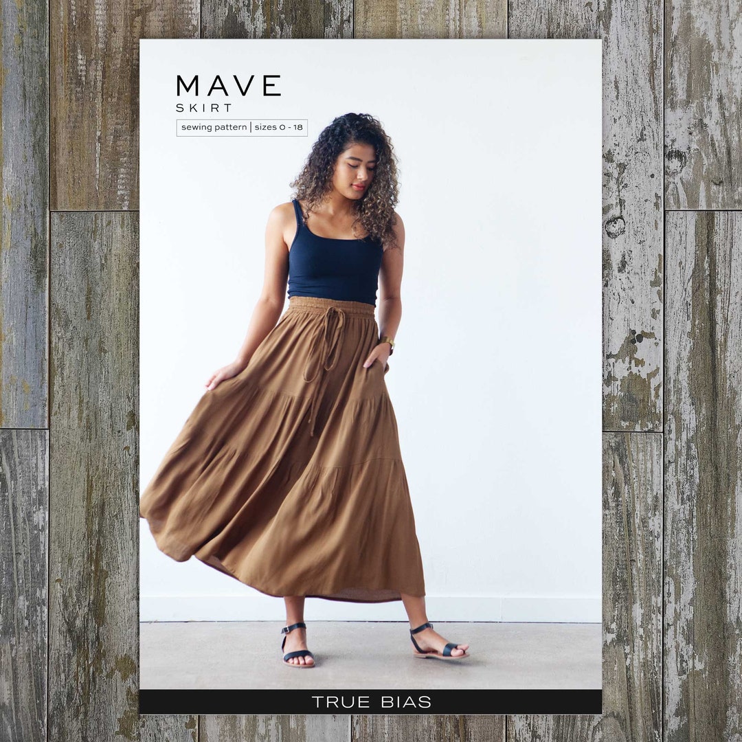 Mave Skirt Sewing Pattern Sizes 0-18 True Bias Boho Summer