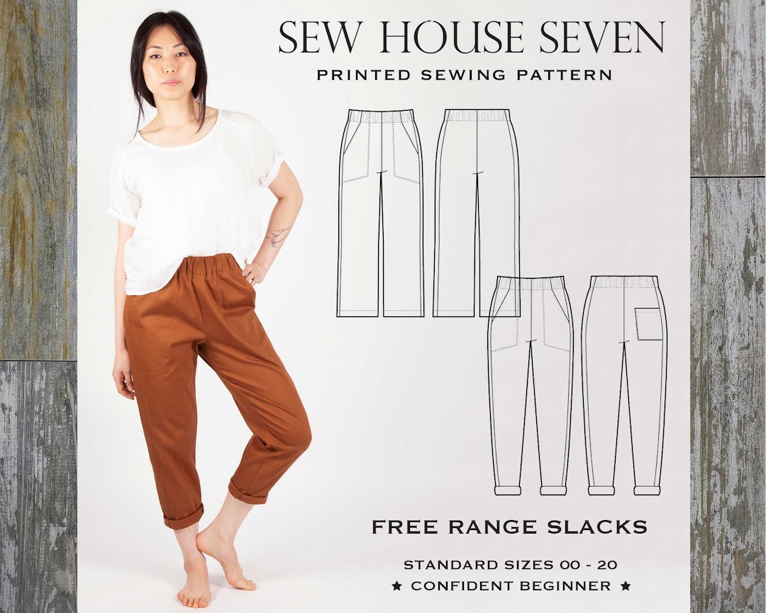 Free Range Slacks Sewing Pattern by Sew House Seven (sizes 00-20) - Etsy