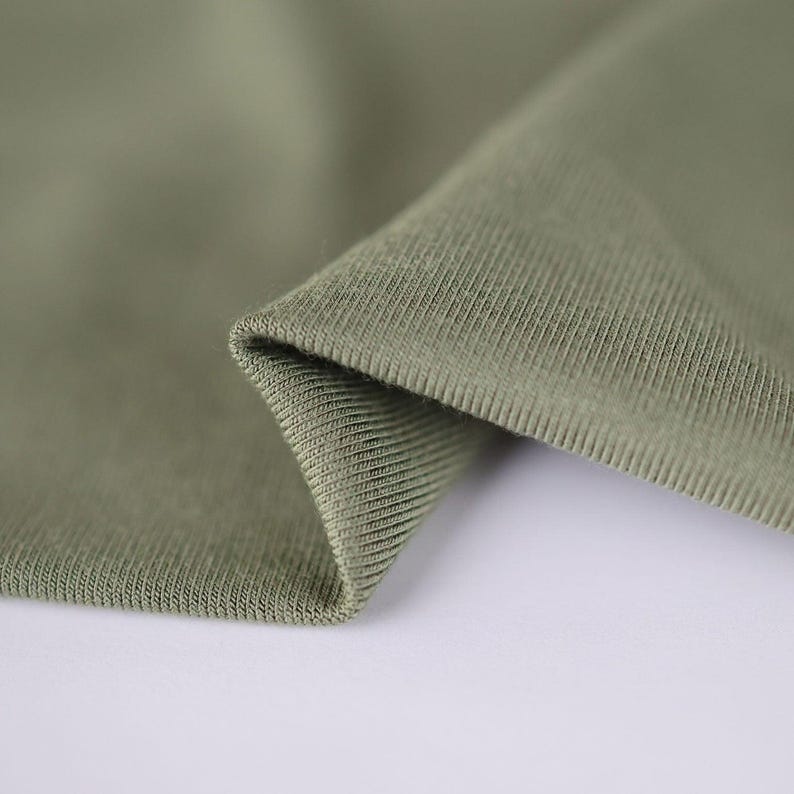 Sage Bamboo Jersey Knit Fabric | 4-way Stretch, Fluid Drape - Etsy