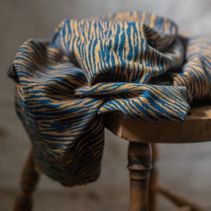 Organic Cotton Sweater Knit in Mustard & Ocean Bark by Mind the Maker | Warm, modern sweater knit from Europe with great recovery