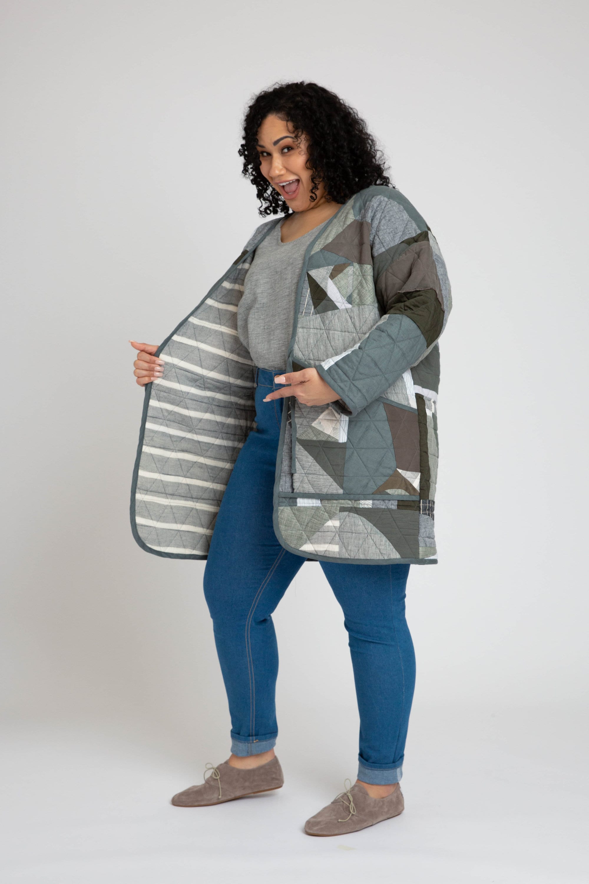 Hovea Quilted Jacket Pattern Plus Sizes 1434 Megan Etsy