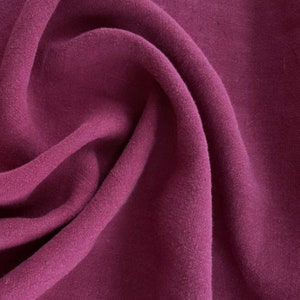 Soft-washed Lightweight Linen Fabric in Raspberry | Stonewashed european linen fabric by the yard for clothing