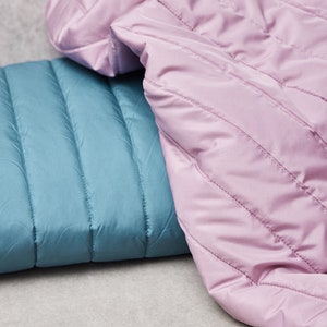 Thermal Quilted Fabric in Thunder Blue by Mind the Maker Winter, waterproof, double faced outerwear fabric for puffer jackets and coats image 4