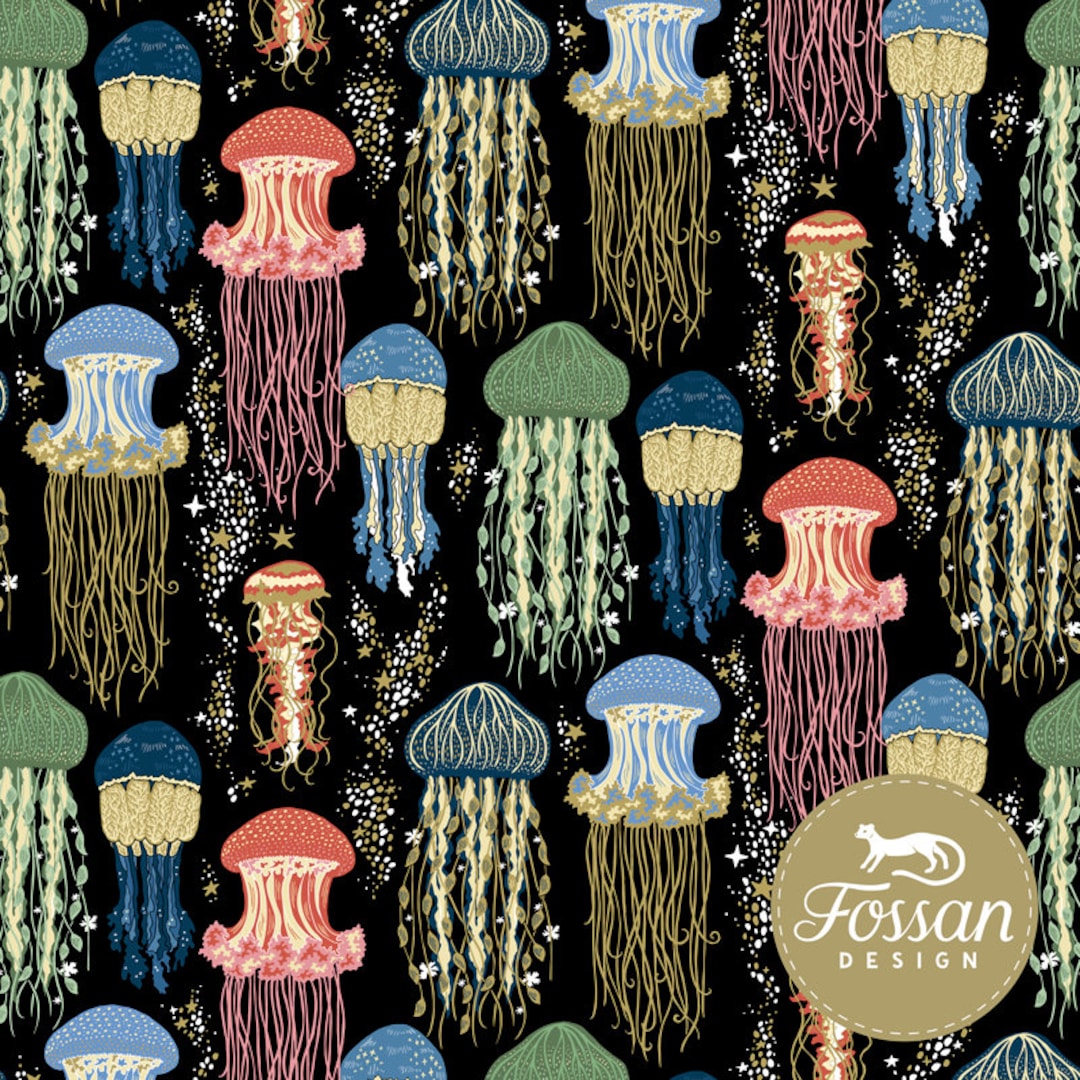 Jellyfish Swimsuit Fabric Bathing Suit Lycra Scandinavian Design Etsy