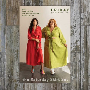Saturday Skirt Set Sewing Pattern by Friday Pattern Company |  Sizes XS-7X