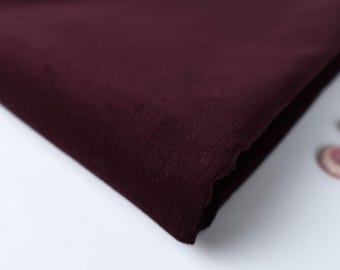 Stretch Needlecord Corduroy Fabric in Raisin for Garments, Cotton with spandex with a velvety hand and comfortable ease