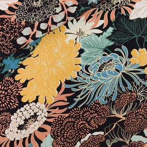 Cotton Canvas Gabardine Twill in Sea Garden Black by See You at Six