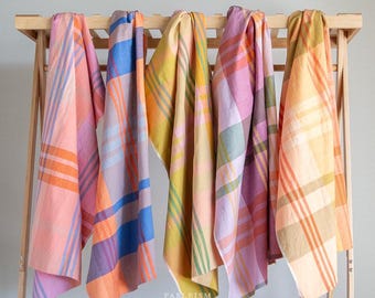 Fableism Lumiere Cotton Fabrics in Large Scale Plaids and Checks, Designed for apparel, clothing, 54&quot; wide