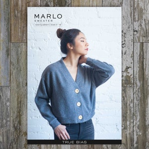 Marlo trui naaipatroon | Maten 0-18 | Ware vooringenomenheid | Vest trui sweatshirt, cropped of heuplengte