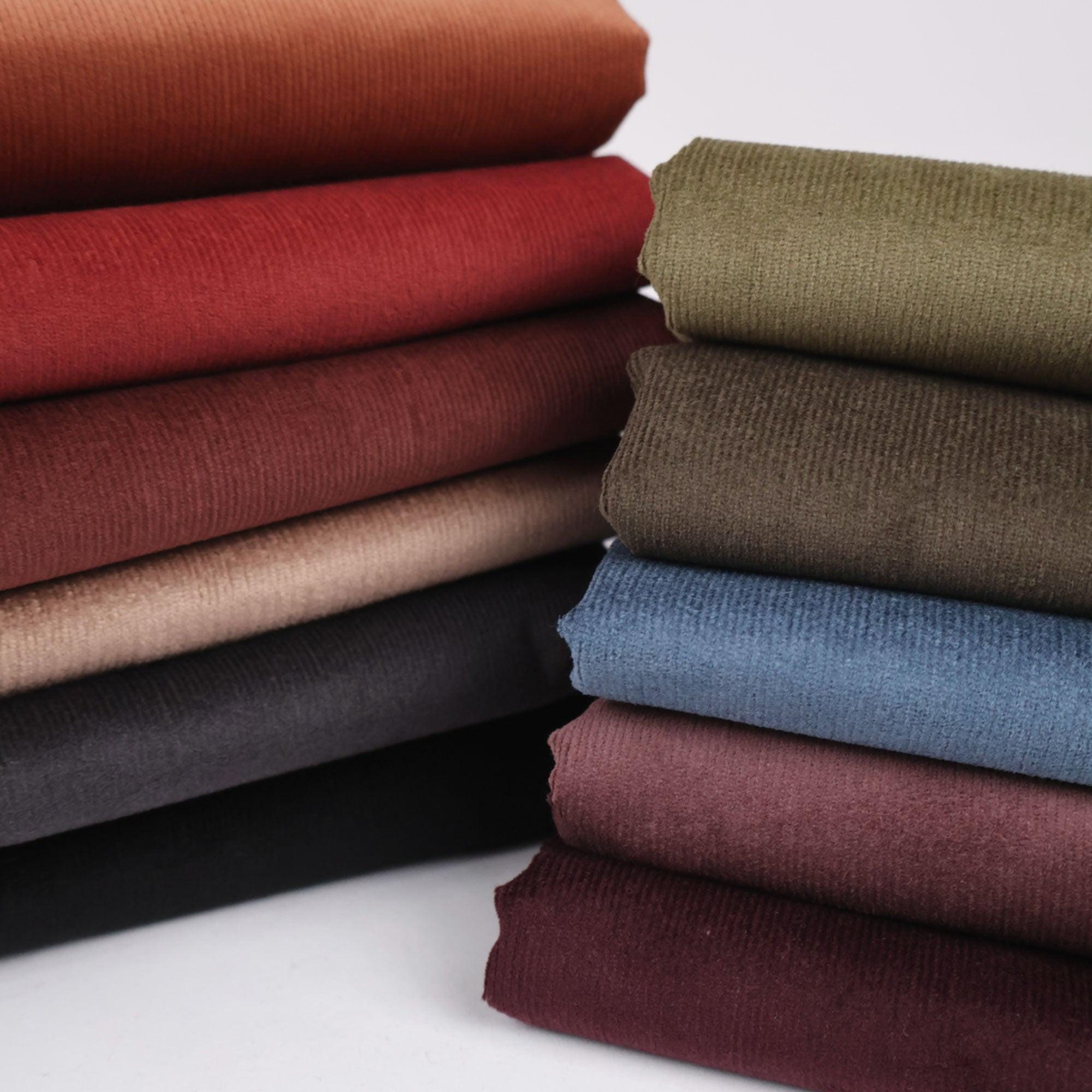 Stretch Needlecord Corduroy Fabric in Terracotta, Pinwale, Babywale ...