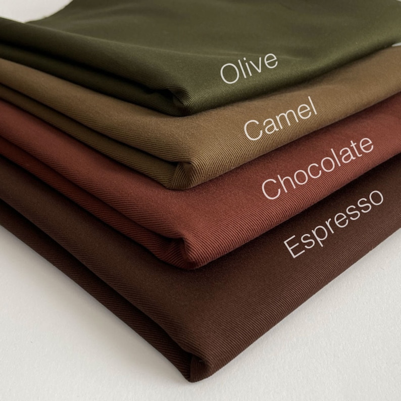 Relaxed Organic Cotton Twill Fabric in Olive Green for Clothes & Accessories | Midweight, 7oz, Great for pants, chore coats, jackets, bags image 3