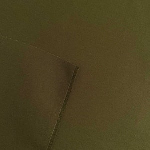 Relaxed Organic Cotton Twill Fabric in Olive Green for Clothes & Accessories | Midweight, 7oz, Great for pants, chore coats, jackets, bags image 2