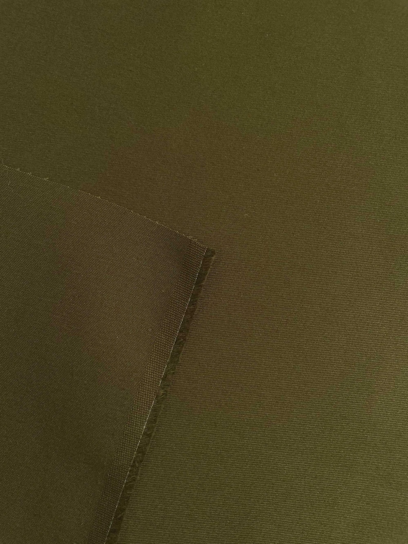Relaxed Organic Cotton Twill Fabric in Olive Green for Clothes & Accessories | Midweight, 7oz, Great for pants, chore coats, jackets, bags image 2