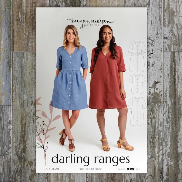 Darling Ranges Dress & Blouse Sewing Pattern by Megan Nielsen Patterns | Sizes 0-20