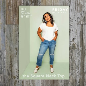 Square Neck Top Sewing Pattern by Friday Pattern Company