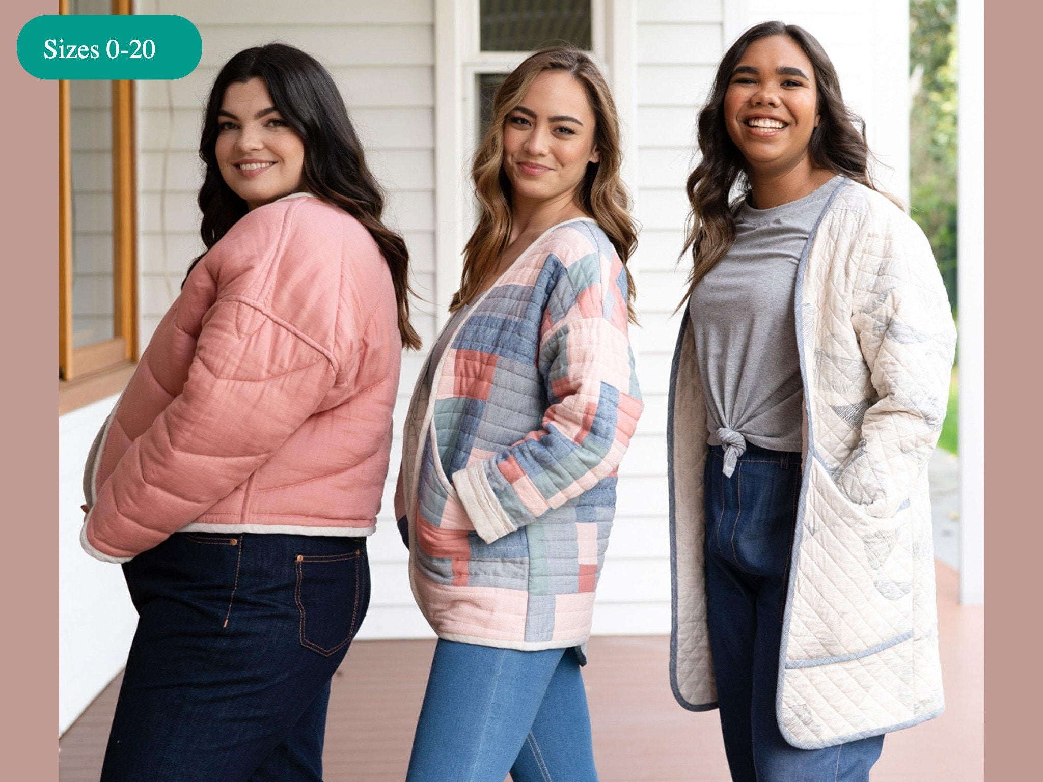 Hovea Quilted Jacket Sewing Pattern | Size 0-20 | Megan Nielsen